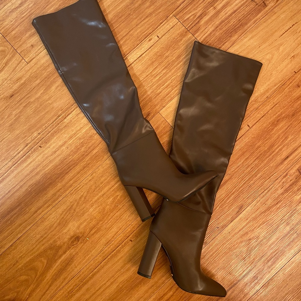 Billini Brown Tall Block Heel Boots